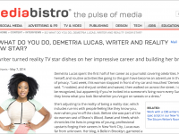 INTERVIEW: Media Bistro— “The writer turned reality TV star dishes on her impressive career”