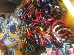 Bracelets from the market. Everyone wants some. I'm happy to share. 